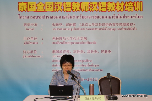 北京大学朱晓亚教授进行大学组教师教材培训.JPG